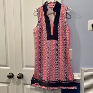 Simply Southern Coral and Navy Collar Top